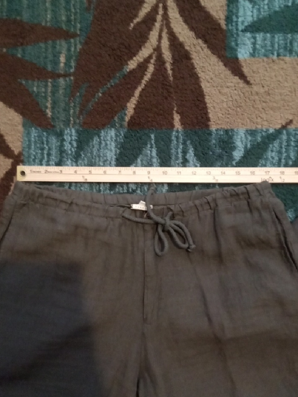 P.A.R.O.S.H Italian Linen Casual Chick Olive Green Resortwear Coastal Pants XL - Picture 8 of 12